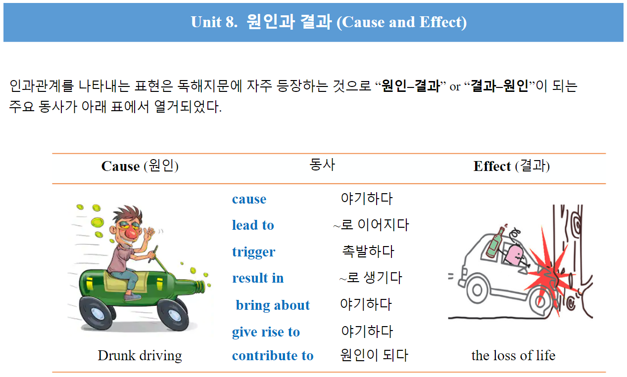 독해 이론 - 원인 결과